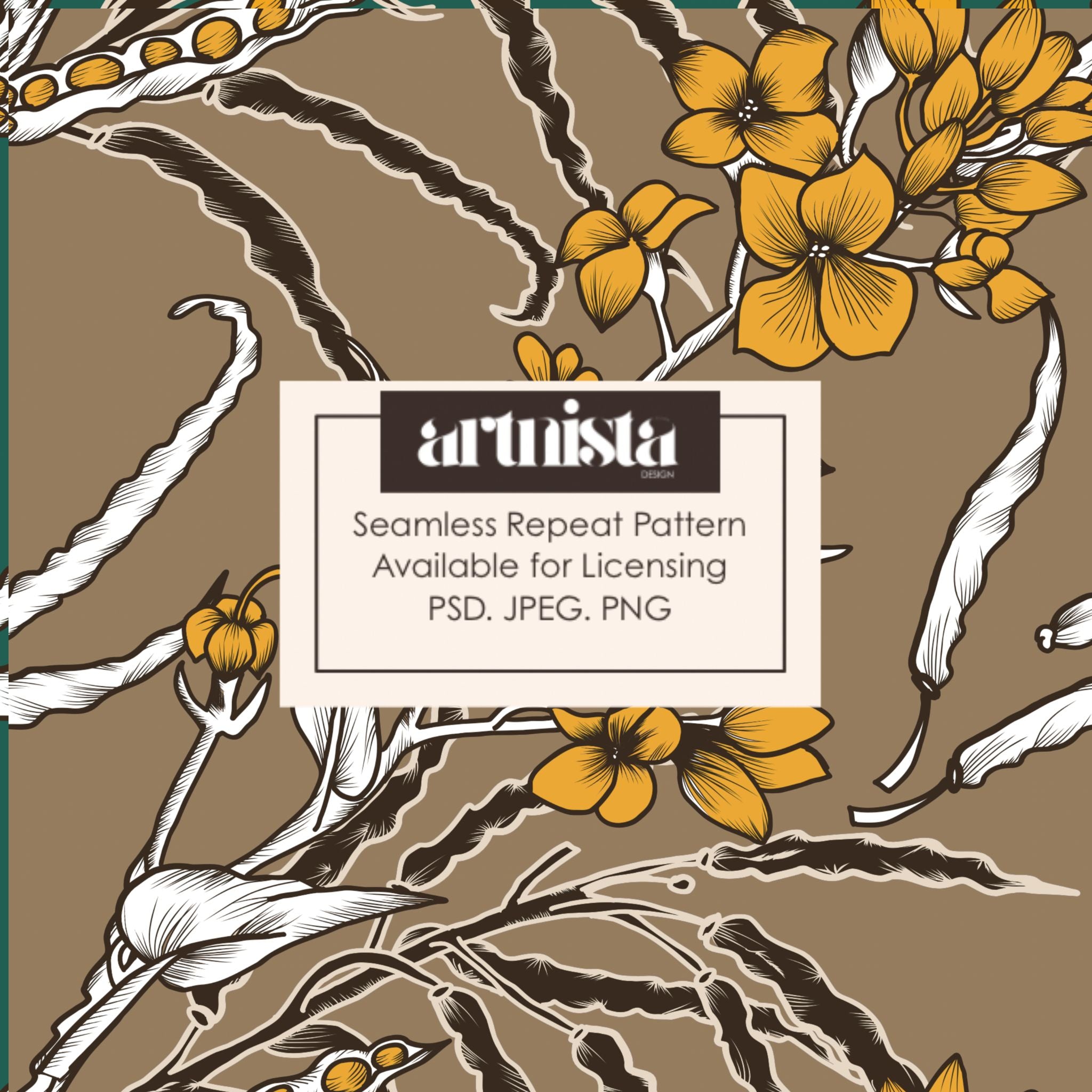 Mustard Groove — Seamless Pattern