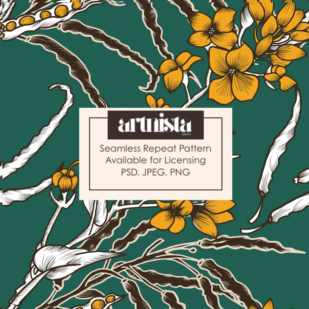 Mustard Groove — Seamless Pattern