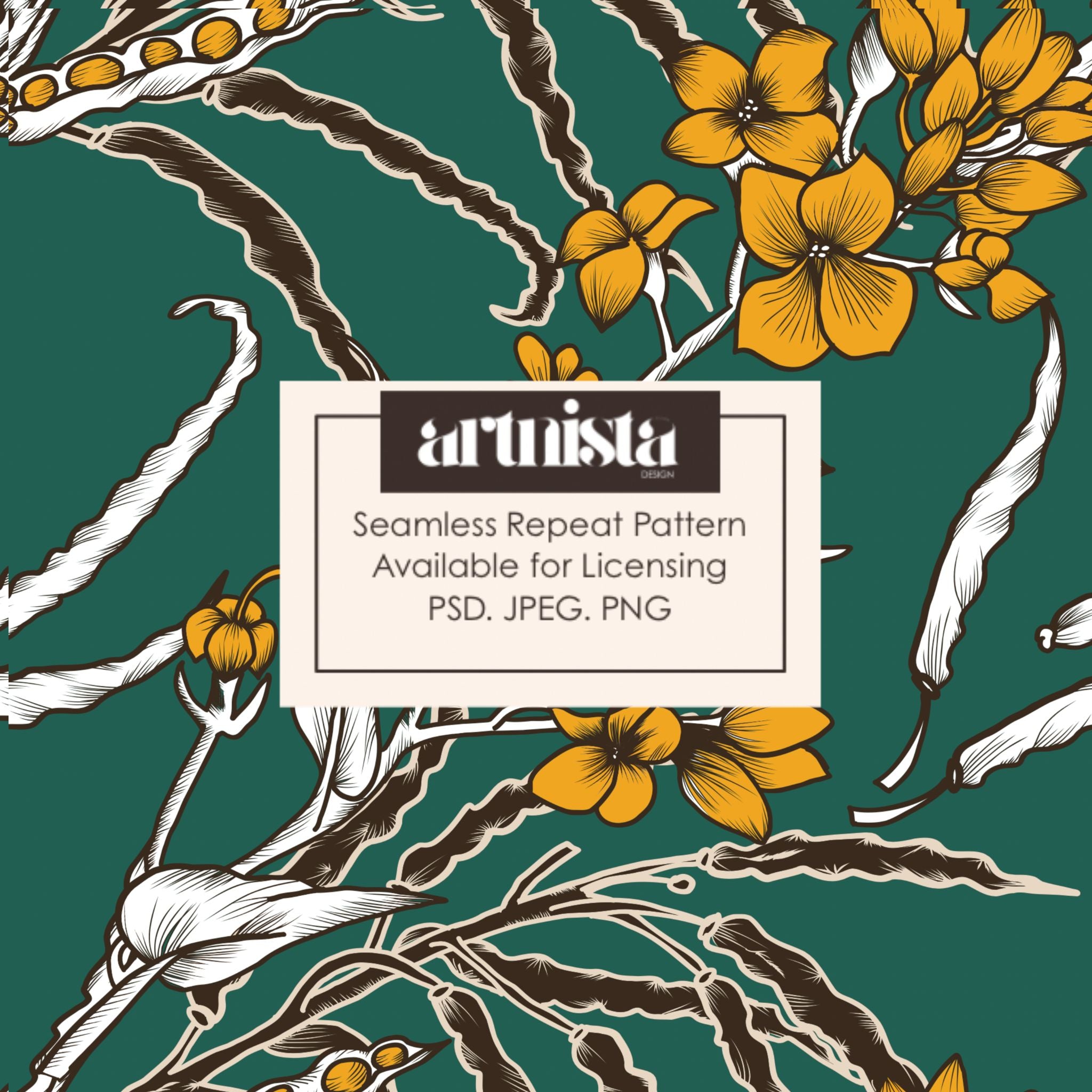 Mustard Groove — Seamless Pattern