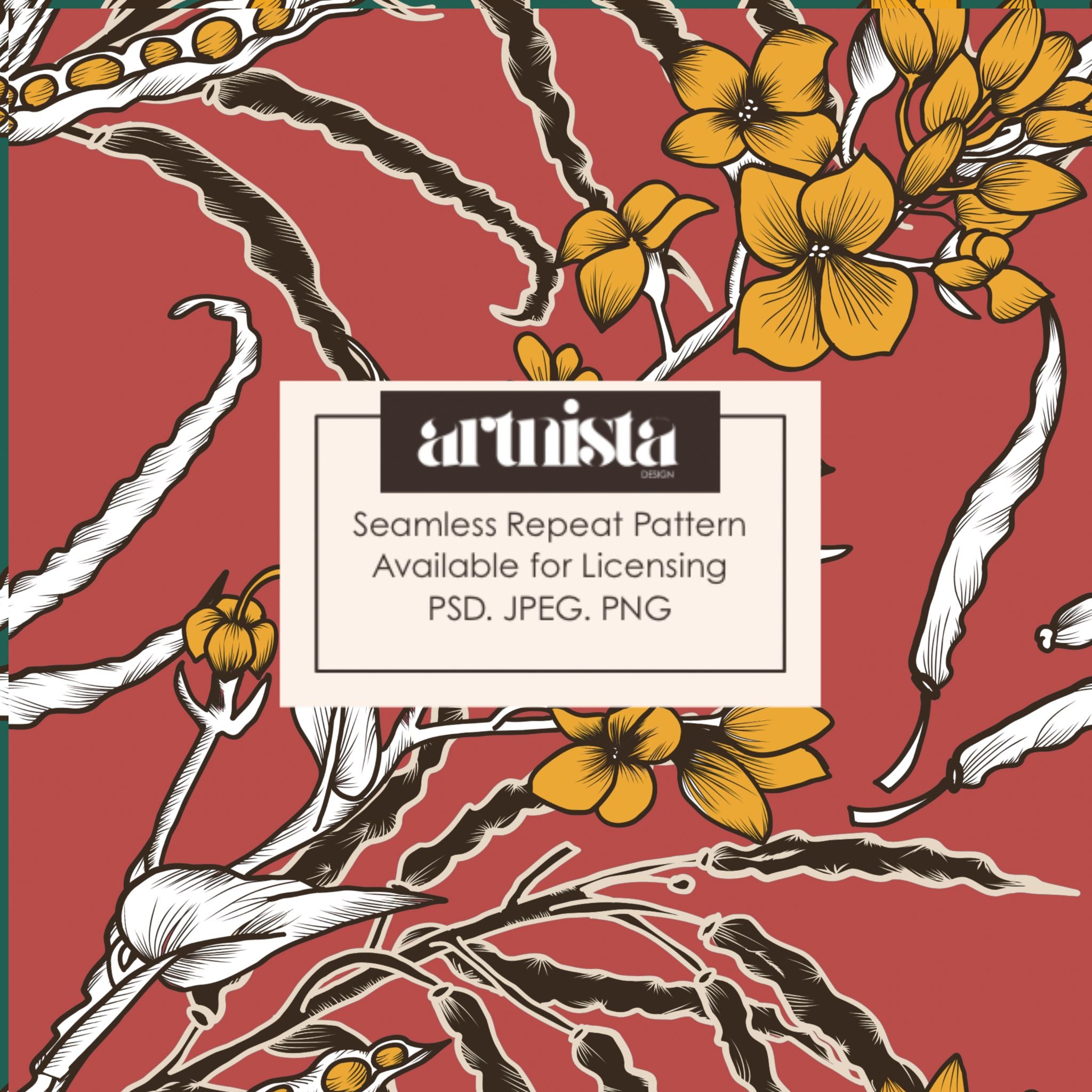 Mustard Groove — Seamless Pattern