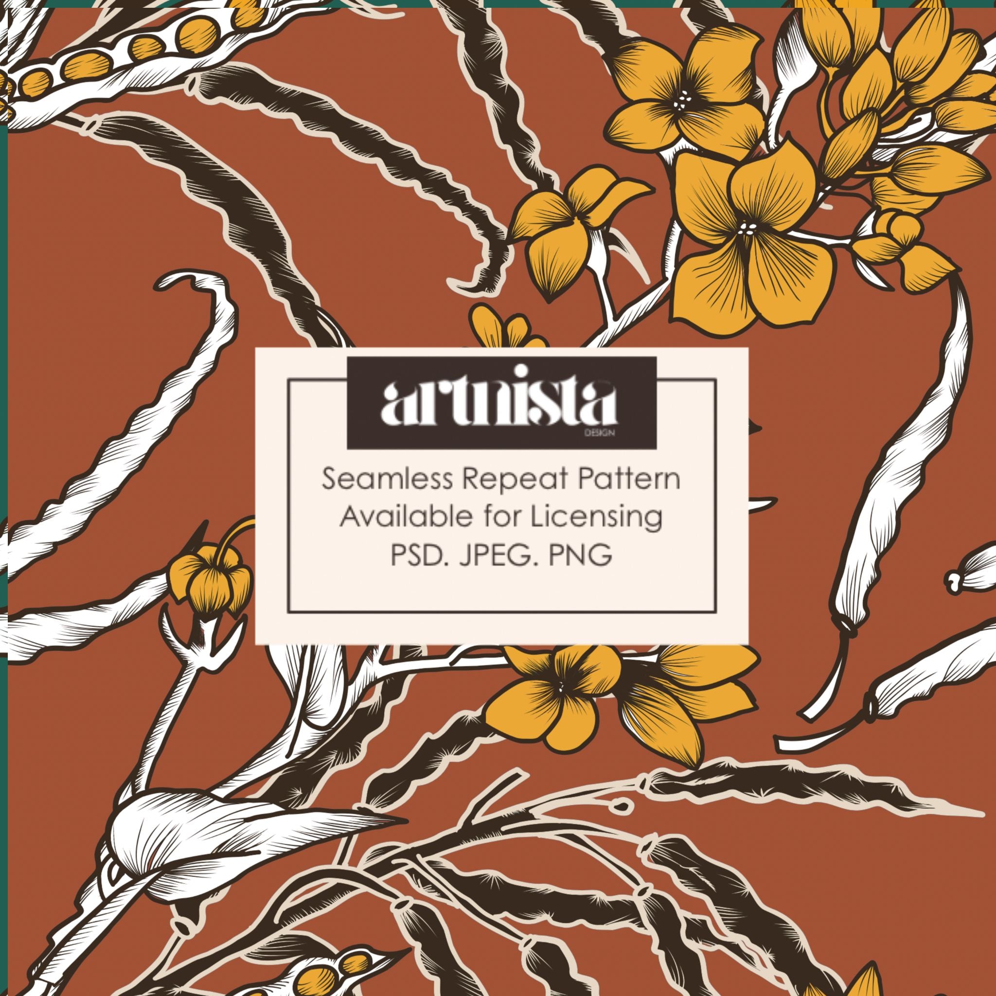 Mustard Groove — Seamless Pattern